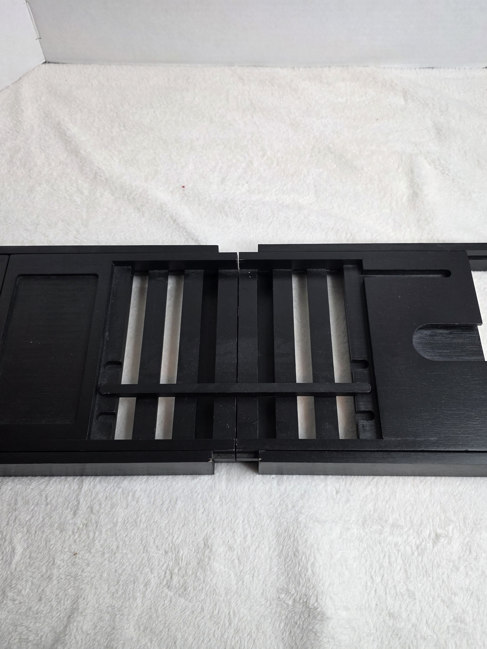 Black Expandable Bathtub Caddy Tray